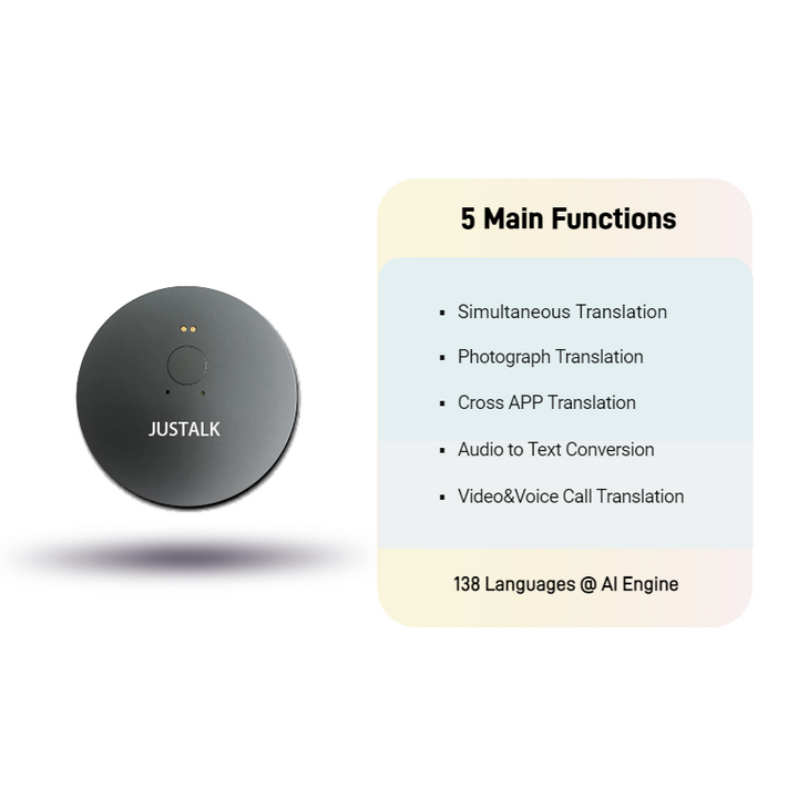 Full-scenario Intelligent Language Translator with Simultaneous Interpretation Translation for Photo, Video&voice Call and 3rd-APP, Ultra Portable, 1 Month Standby, Innovative New Generation
