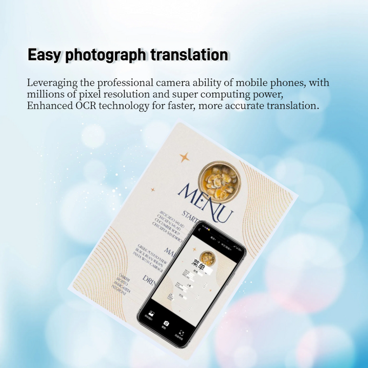 Full-scenario Intelligent Language Translator with Simultaneous Interpretation Translation for Photo, Video&voice Call and 3rd-APP, Ultra Portable, 1 Month Standby, Innovative New Generation