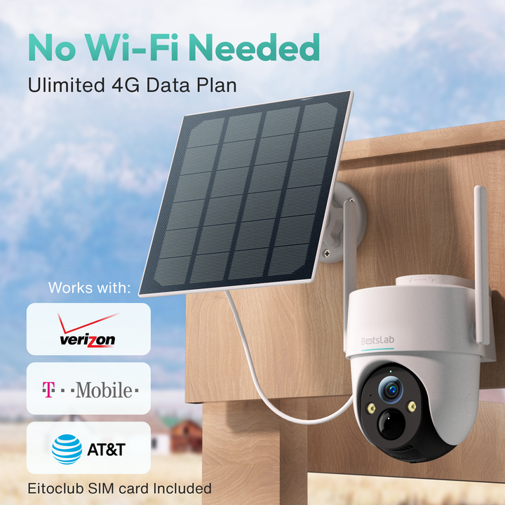 Botslab 4G LTE Security Camera Wireless Outdoor